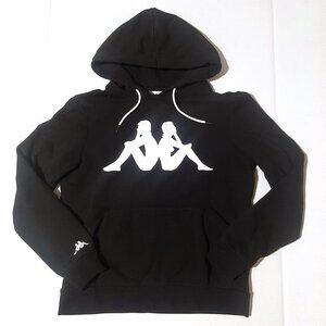 KAPPA logo hoodie black unisex size Small USA L.A. Track an field authentic FIRE